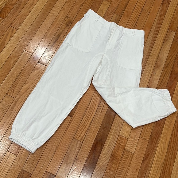 NWT🌸UTCOCO COLLECTION white joggers pants with pockets - Picture 1 of 17